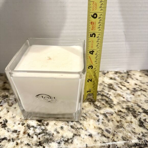 Joel Osteen Candle Square Glass Put your hope in the Lord Psalm 31:24 White 4x4" - Picture 4 of 6